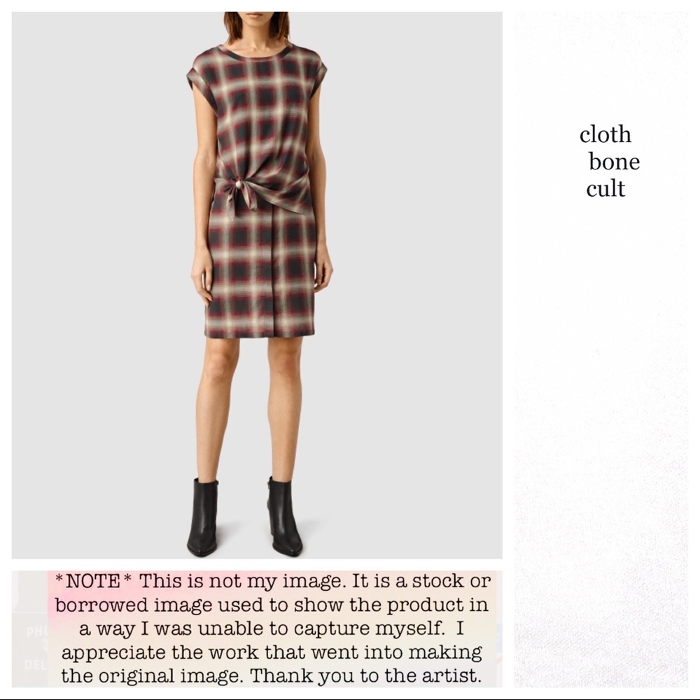 ALLSAINTS Red Heny Check DRESS ✨NWOT✨